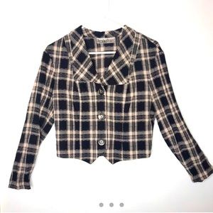 Vintage 90s Long Sleeve Crop Blouse